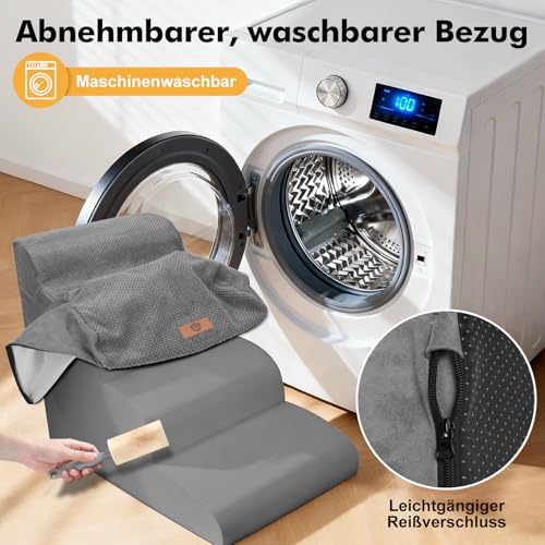 Zvonema Hundetreppe, Haustiertreppe 4 Stufen, Hunde Treppe 52cm Hoch, Abnehmbar rutschfest Hunderampe aus Schaumstoff, Hundetreppe für Kleine Hunde und Katzen, Waschbar Katzentreppe