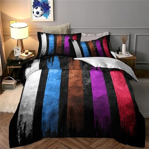 Parure de lit microfibre 135x200 imprimé 3D abstrait fermeture éclair - 6