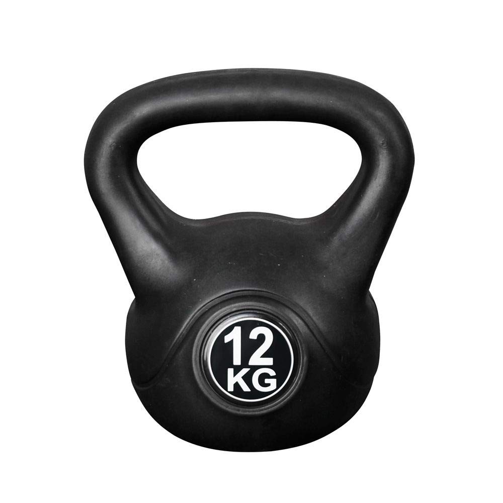 Vivol Kettlebell 12kg Revêtement Plastique - Poids Entraînement Intérieur Extérieur