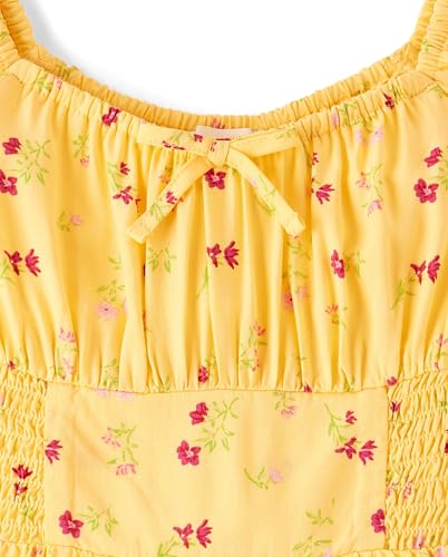 Image of The Children's Place girls Floral Smocked Babydoll Dress