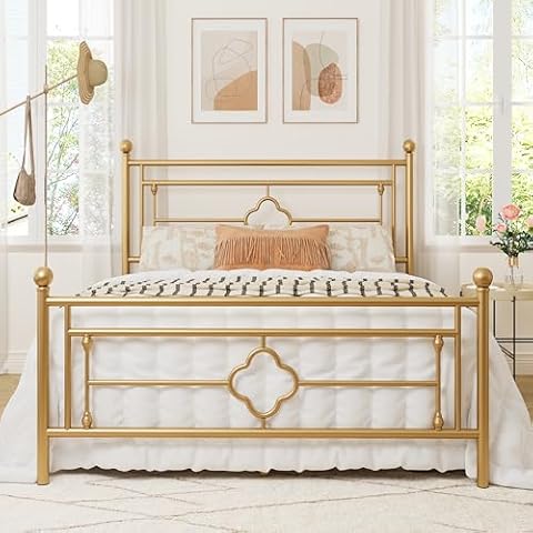Allewie Queen Metal Platform Bed Frame Cover