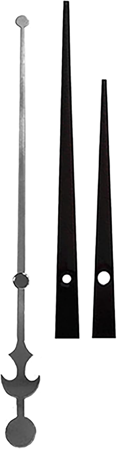 Dhorcas (#03M) Quartz Clock Movement Kit for Replacement, 1/4", 1/2", 3/4" and 1" Threaded Motor and Mix-Match Color Sets of Long 5" Hands (Silver, red, Black 3/4" Thread w/Hanger)