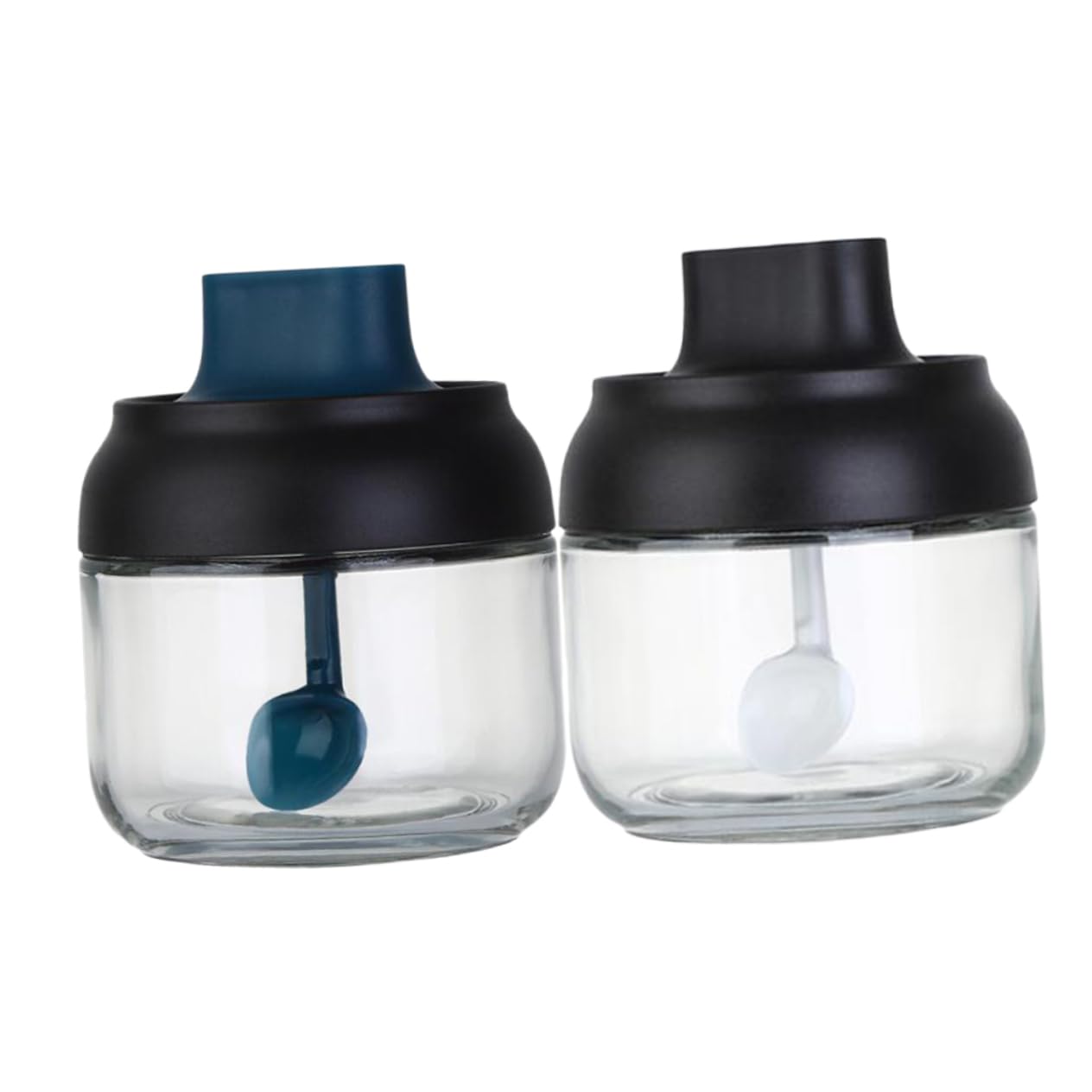 Luxshiny 2pcs Glass Sealed Condiment Pot Versatile Seasoning Jars for Home Restaurant Elegant Design Space Saving Easy to Carry for Spices Herbs and Seasonings Random Color Random Color