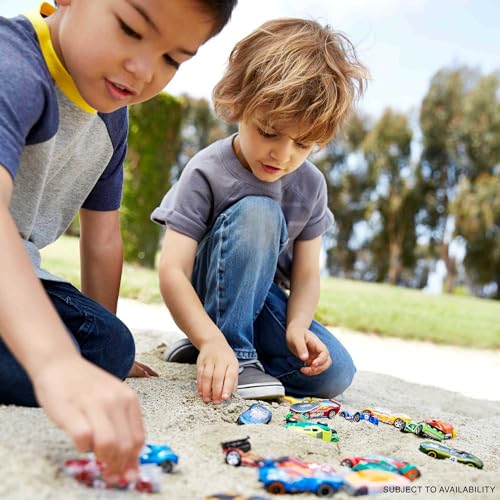 Image of Bundle of Hot Wheels City Track Set, Ultimate T-Rex Transporter, Hauler Transforms into Stomping Dino with Race Track + Hot Wheels Set of 10 Toy Trucks and Cars, Styles May Vary (Amazon Exclusive)