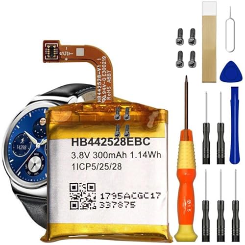 Replacement Battery for Huawei Smart Watch 1st Gen/Watch Gen 1, HB442528EBC Battery with [Set of Screws] and Tool Repair Kit