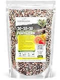 10-10-10 Plant Fertilizer Slow Release - 10 10 10 All Purpose Granular Garden Fertilizer for Vegetables, Tomato, Arborvitae, Shrubs, Rose, Flowers, Fruit, Fig Trees (3 QUARTS)