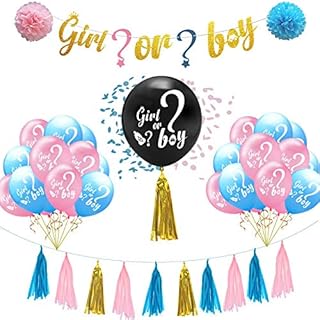 Haokaini Babypartygeschlecht Decken Partyversorgungen, Schwangerschaftsmitteilungs-Dekorsätze Jungen- oder Mädchenfahnensc...