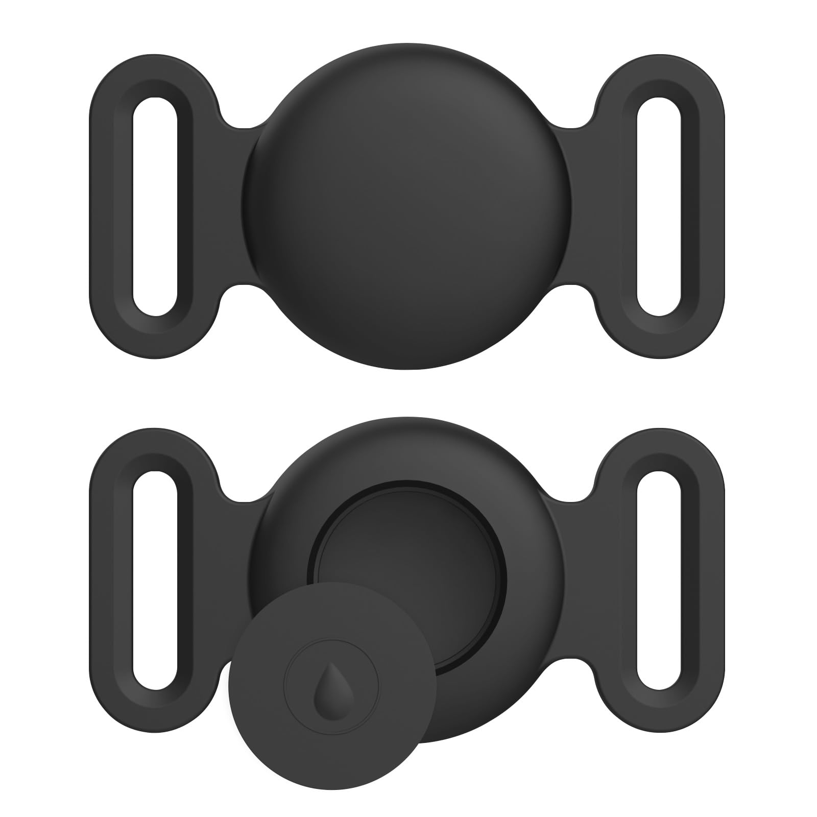 Vancle Airtag Étuis Collier pour Chien et Chat, Coque en Silicone Étanche pour Apple AirTag GPS Finder, 1pc Housse de AirTag Protection pour Pet Colliers de Compagnie Anti-Perte Porte-clés AirTag