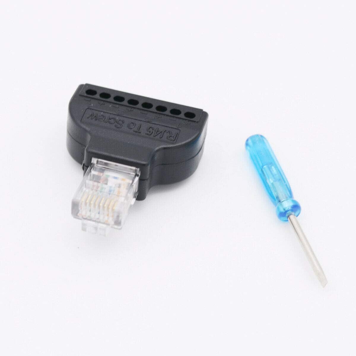 Connector and Terminal RJ45 Male to AV 8Pin Screw