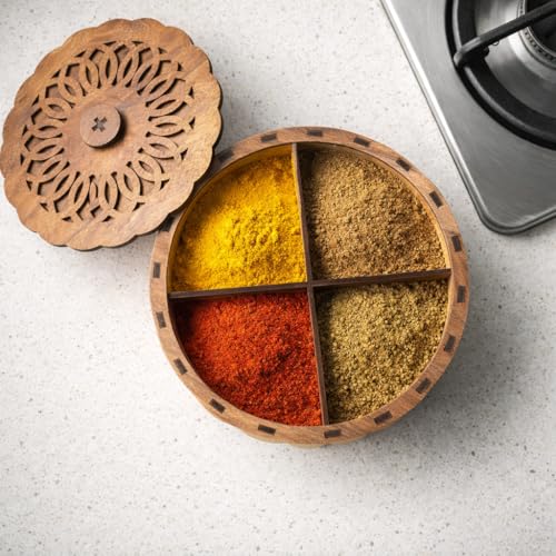 Image of Decorative Round ryFruits Storagebox /Wooden DryFruitbox /Sweetsbox /Wooden Dry Fruitbox /Giftbox /Mukhwashbox, Sopari Storagebox