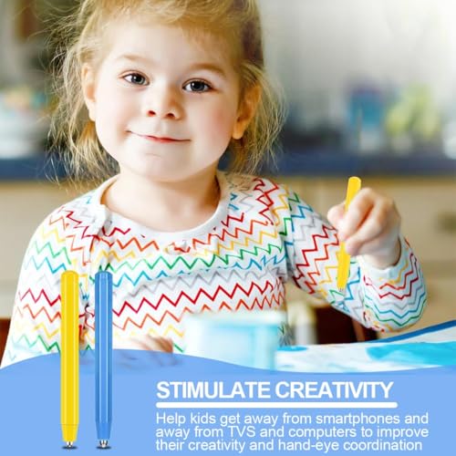 KSJEHW 2 Stück Ersatzstift - Magnetstift für magnetische Zeichentafeln - Zaubertafel mit Kugeln, Magnetboard, Magnetspiel(gelb, blau)