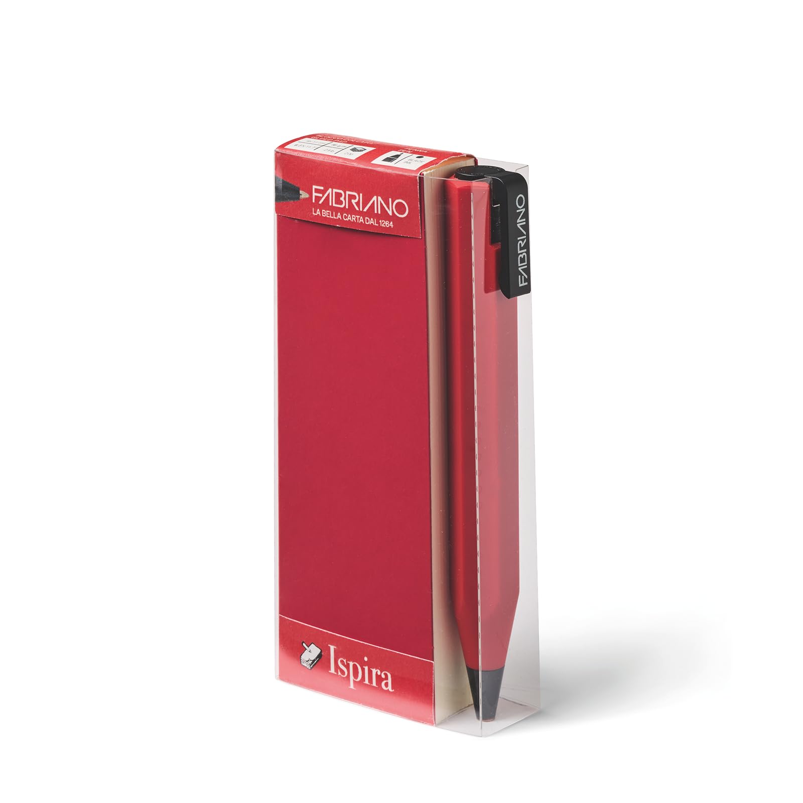 FABRIANO 06803006 - Set de bolígrafos Inspira Shorty con bolígrafo, rojo, bloc de notas, bloc de dibujo, para diseñadores, estudiantes, artistas y amantes de la escritura