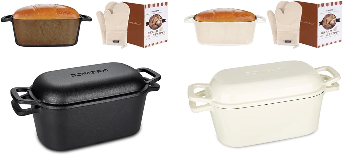 3.6QT Oval Dutch Oven for Bread Baking, Sourdough Bread Pan with Lid