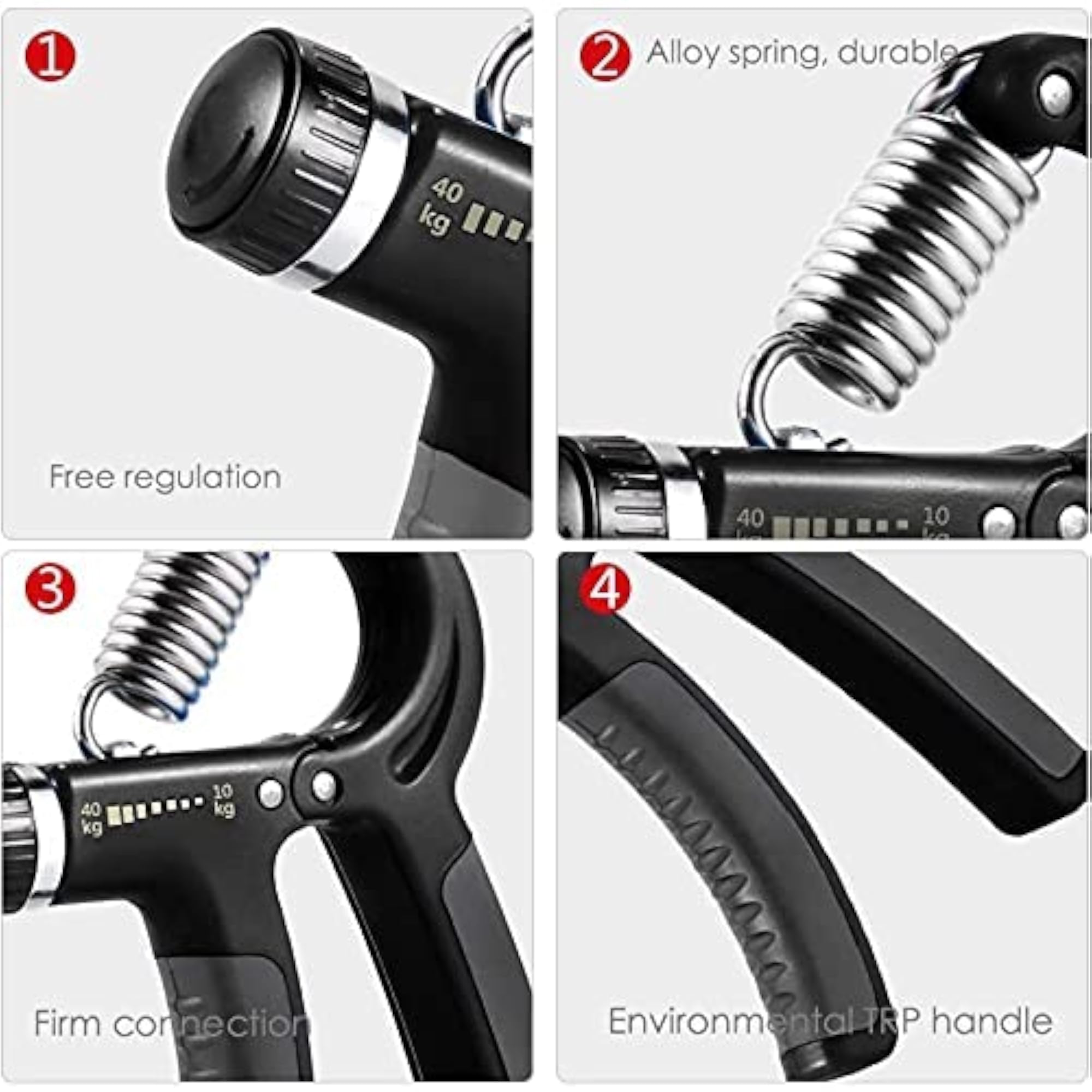 Adjustable Hand Grip Strengthener & Blue Wrist Support Band Combo