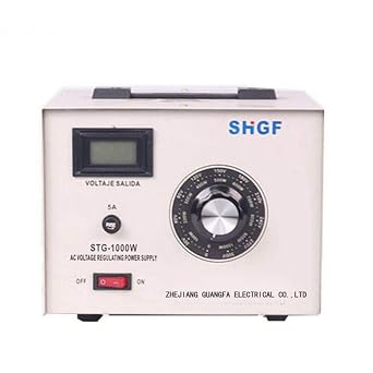 STG-1000W Single Phase AC Autotransformer, 0-300V Variable Voltage Regulator, 5A Max Current, Adjustable Voltage Transformer Converter for Industrial Equipment & Appliances