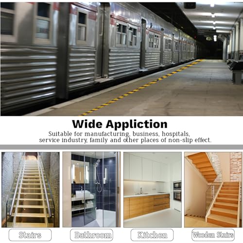 Image of Heavy Duty Anti Slip Grip Tape for Stairs Floor Outdoor /Indoor Waterproof 4 Inch x 16.5Ft Freads Non Slip Friction Tape Adhesive for Skateboards Stairs Ramps Black Yellow