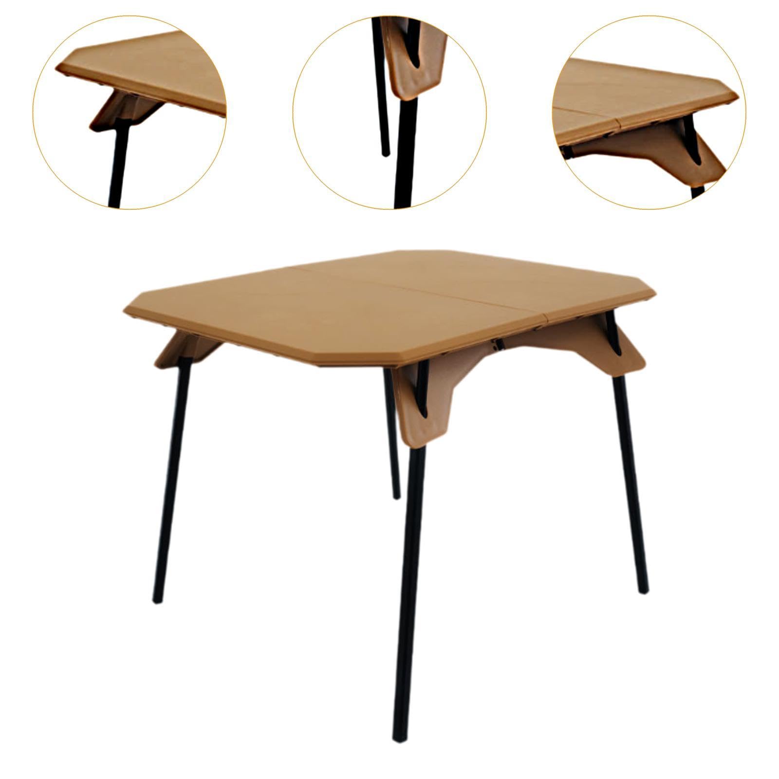 kowaku Compact Folding Table for Travel and Outdoor Use with Height Adjustment, Khaki