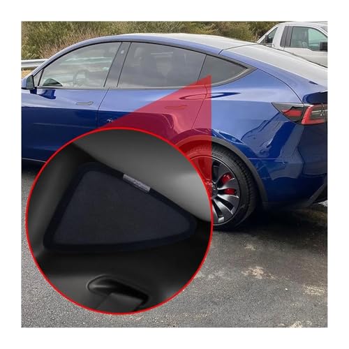 Parasol Ventanilla Coche para Tesla Model 3 Y red triangular de bloqueo de luz 2 piezas 5