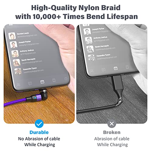 Aripps Magnetic Charging Cable 4 Pack (3.3Ft/6.6Ft/6.6Ft/10Ft), 540 Degree Rotating Magnetic Phone Charger Cable, 3 In 1 Nylon Magnetic Usb Cable #TOP5