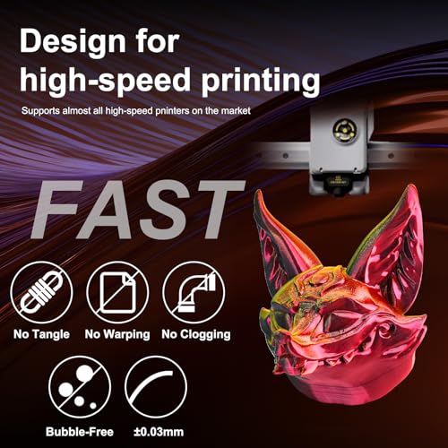 Image of ERYONE Silk Tri Color PLA Filament 3D Printer 1.75mm + /- 0.03mm, Multicolor Filament Tricolor PLA 1KG(2.2lbs) Cardboard Spool, Red Gold Black