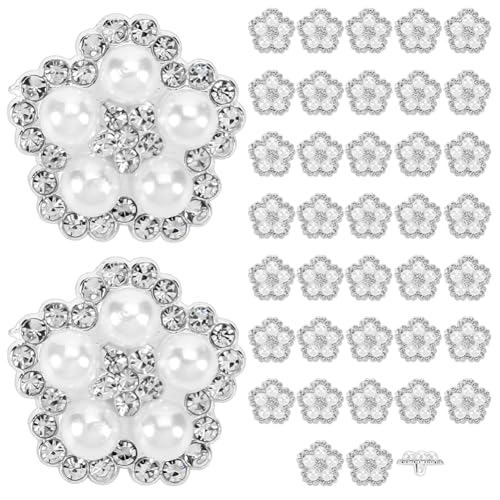 FINGERINSPIRE 40 PCS Vintage Pearl Buttons 0.7inch White Pearl Buttons