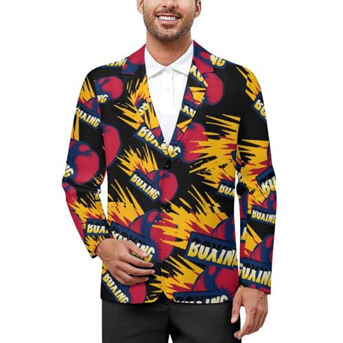 Boxing Men's Slim Suit Long-Sleeve Prom Tuxedo Classic Two Button Business Jacket