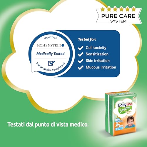 Babylino Sensitive Cotton Soft, Pannolini Taglia 7, Extra Large Plus (15+Kg), 108 Unità - 13