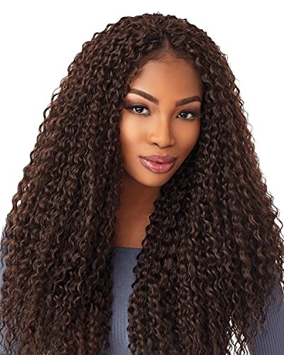 Sensationnel Lulutress Crochet Braid Wet Curly 18" (4-Pack) (#1 Jet Black)