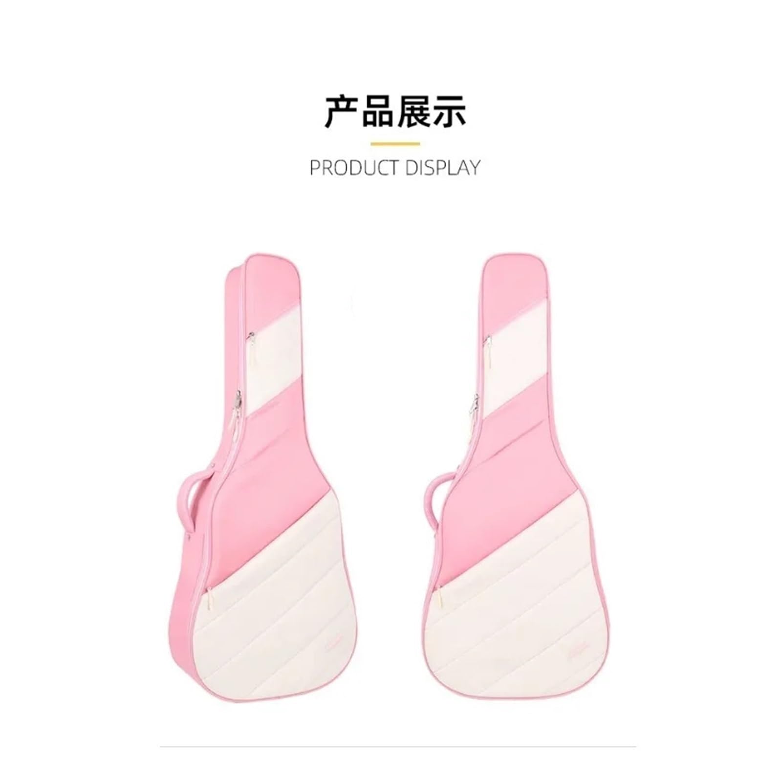 Funda para Guitarra Bolsa for Guitarra acústica de 41 Pulgadas, Funda Protectora for, Ideal for Canciones folclóricas, Piano y Mochila for 40 Grosor para Guitarra(Pink with Rice White)