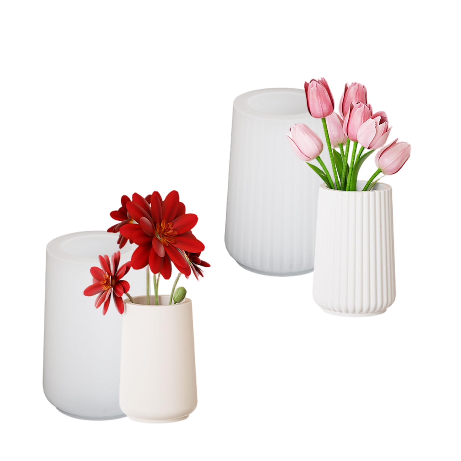 NEWFT Handcraft Round Shaped Silicone Mould for Unique Plant Pots Sturdy Cement Plaster Casting Tool Home Decoration