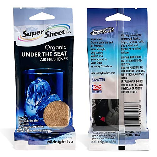 Image of Super Sheet, Organic Under the Seat Car Air Freshener, Long Lasting Fragrance, Midnight Ice Scent