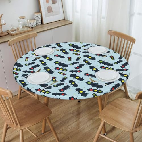 Nappe ronde imprimé feux de circulation antitache lavable table 101-127 - 6