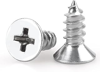 #6 x 1/4" Flat Head Sheet Metal Screws, 304 Stainless Steel (18-8), Phillips Drive, Self Tapping, Corrosion Resistant Screws for Wood, Sheet Metal and More, 100 Pack