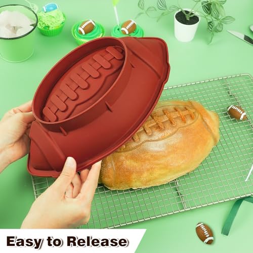image for Webake Football Cake Pan 11 Inch Nonstick Football Shaped Silicone Mol