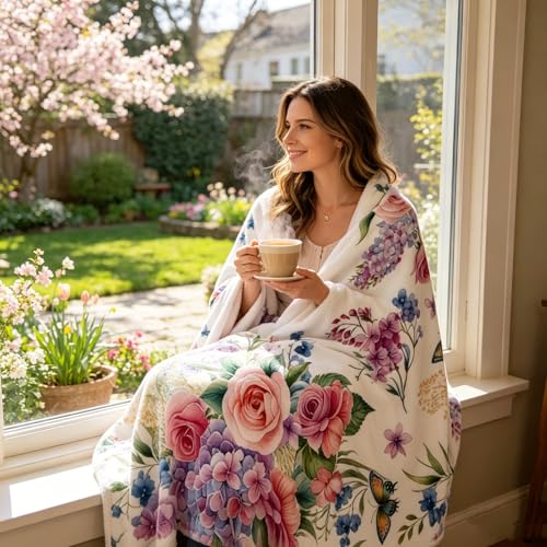 Save 47% on Yuboo Floral Throw Blanket – Soft Fleece - Image 7