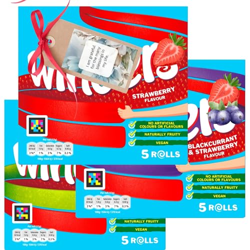 Snack Bundle With Strawberry Apple & Strawberry And Blackcurrant & Strawberry Flavoured Pear Snack Rolls (3 Pack) - By Oerich Gift