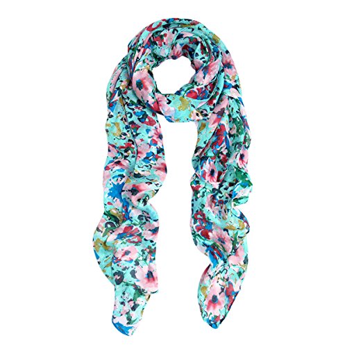 Elegant Pink Floral Print Fragment Fashion Scarf Wrap - Diff Colors Available