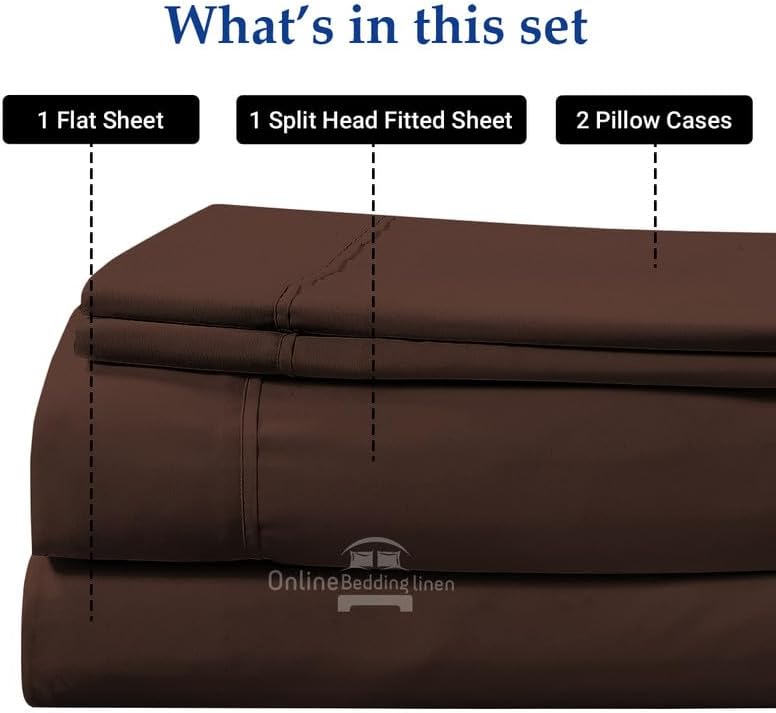 Miniatura 4 de Online Bedding Linen Flex - Cama tamaño California King, 800 hilos, algodón egipcio de 18 pulgadas de profundidad, bolsillo profundo para dormir