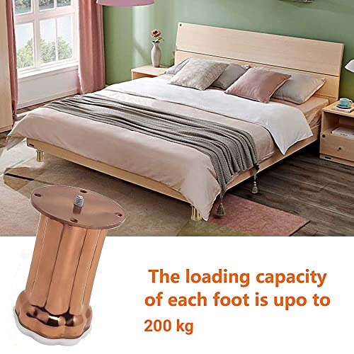 Image of VOLO Furniture Legs 4 inch, Furniture Feet, Heavy Duty Sofa Legs, Modern Style Furniture Legs, DIY Replacement Rose Gold Finish Metal Legs for Table Cabinet Cupboard Sofa Couch Chair, (Set of 4 pcs)