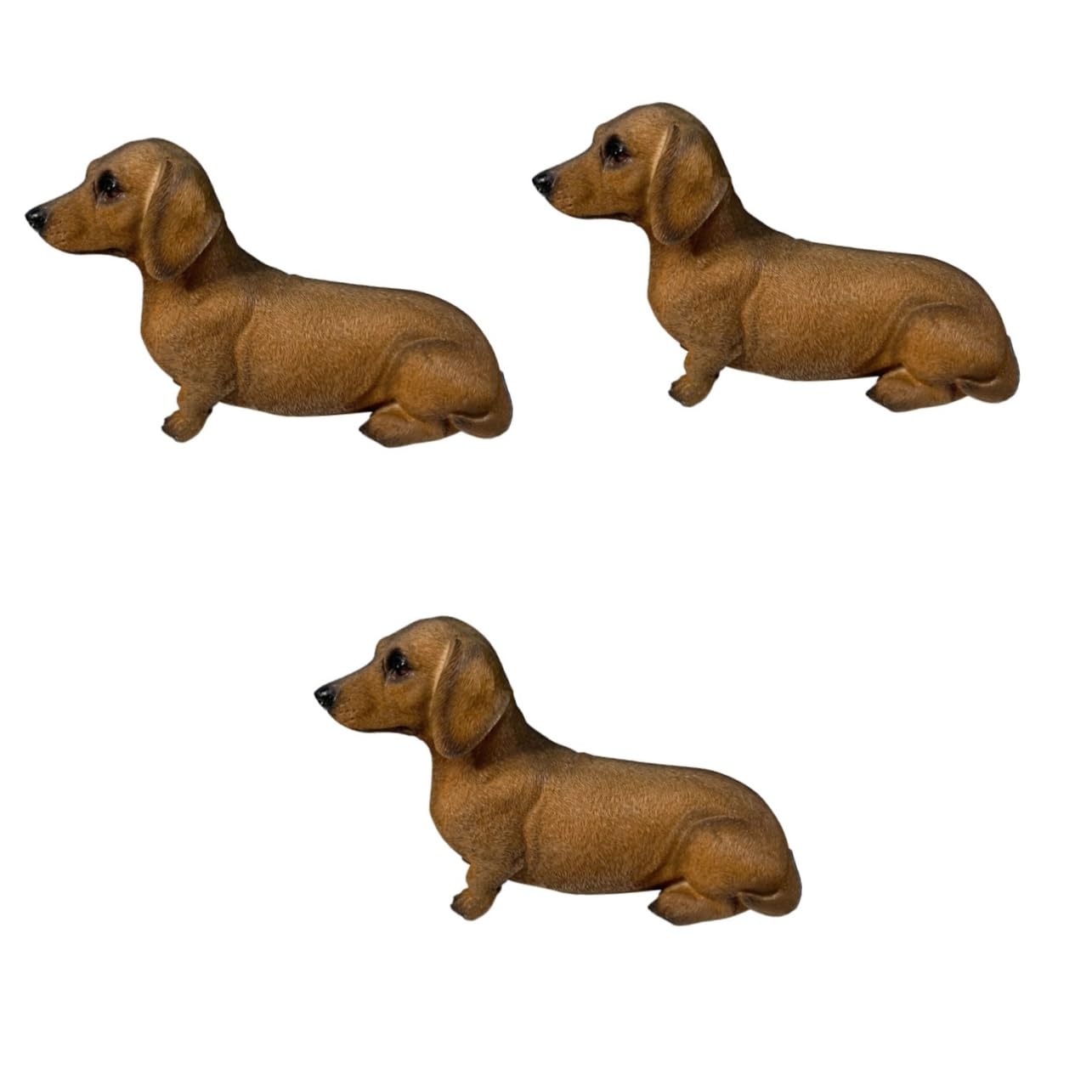 Teckels mignon forme figurine en résine résistante pour embellir un jardin sans entretien