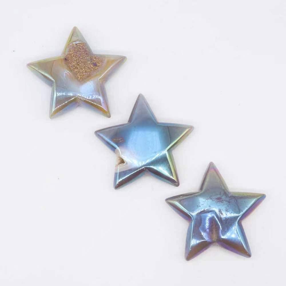 1pc Angel Aura Druzy Agate Geode Star for Regalo Inicio Colecciones