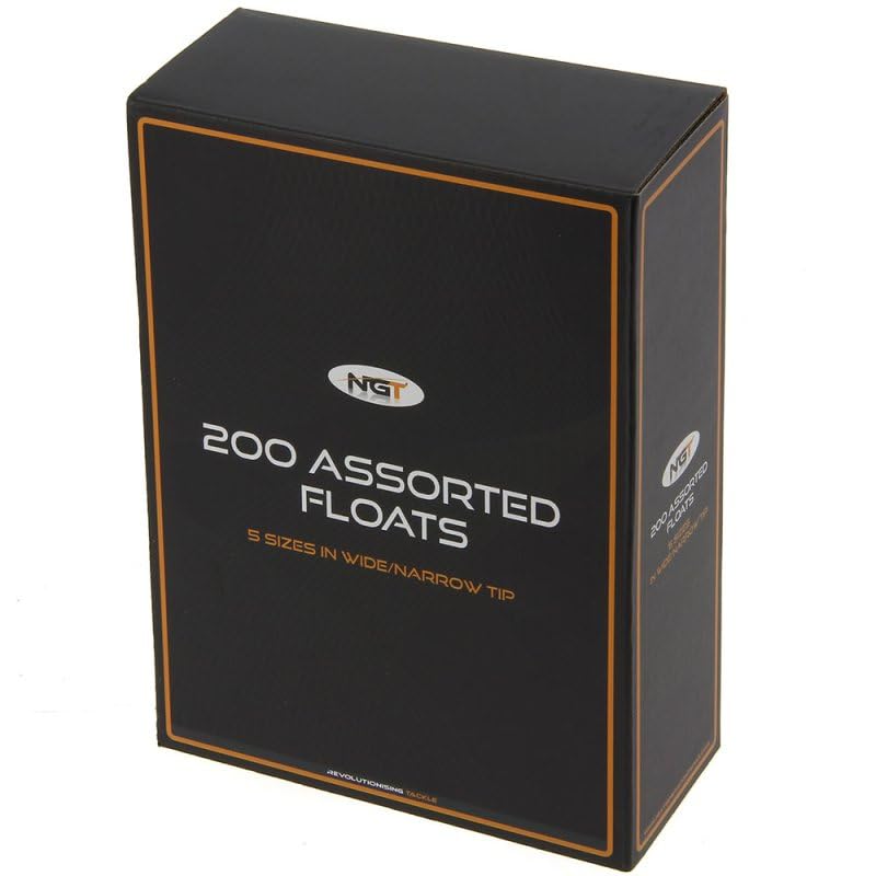 Waggler Set 200 Stück Box ungebleit Angelschwimmer Set klassisch Kunststoff-Angelpose 10 Größe Angelzubehör