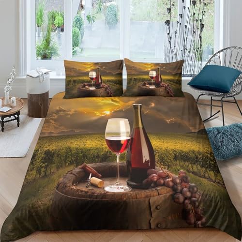 Housse de couette verre à vin 3D en microfibre résistante et finitions haut de gamme - 4