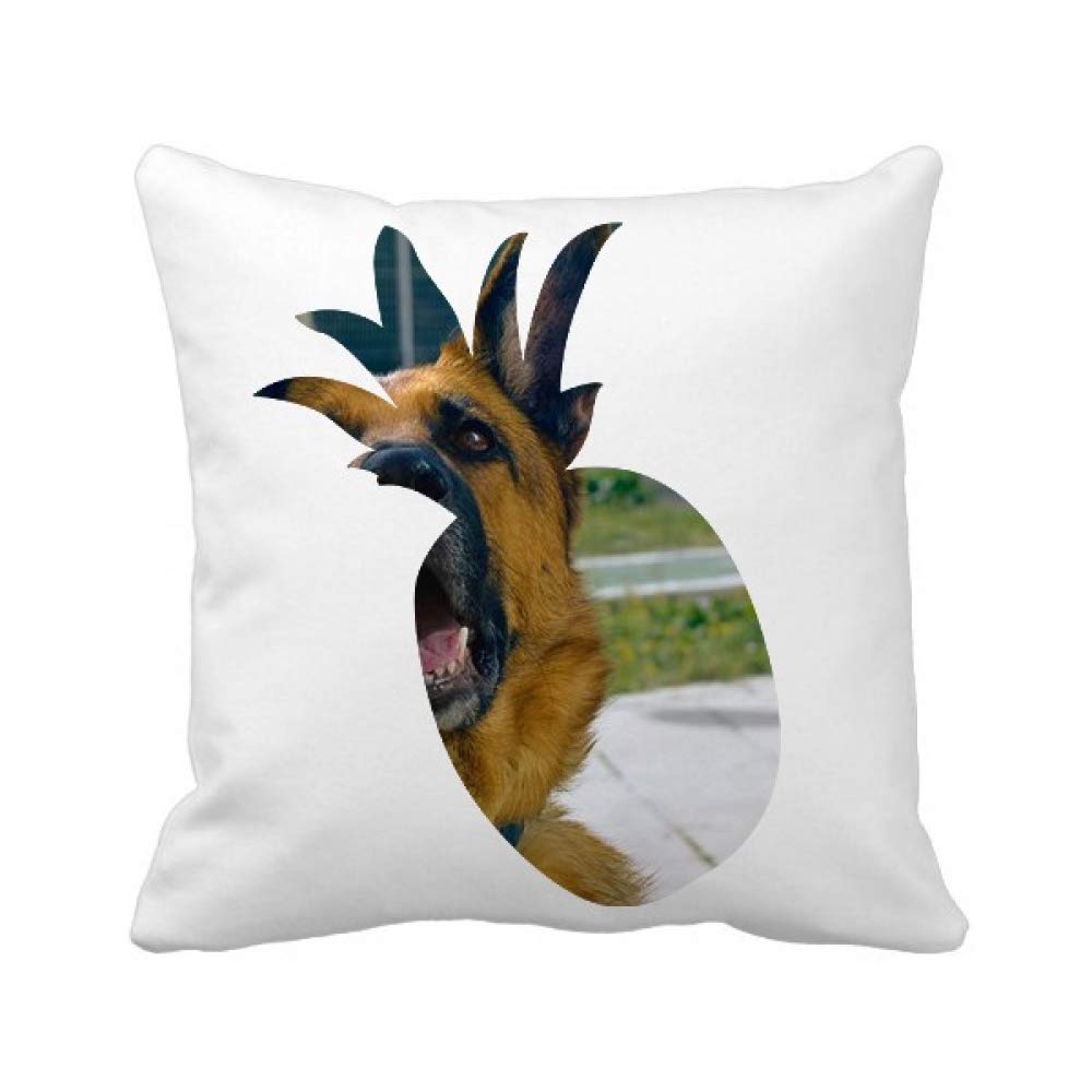 Couverture Coussin Chien Photo Souvenir Housse Anti-Taches Motif Ananas Carré