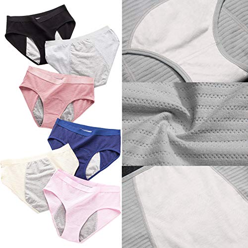 WBEAUTALLOVE Calcinha feminina de malha de algodão com proteção contra incontinência menstrual à pro