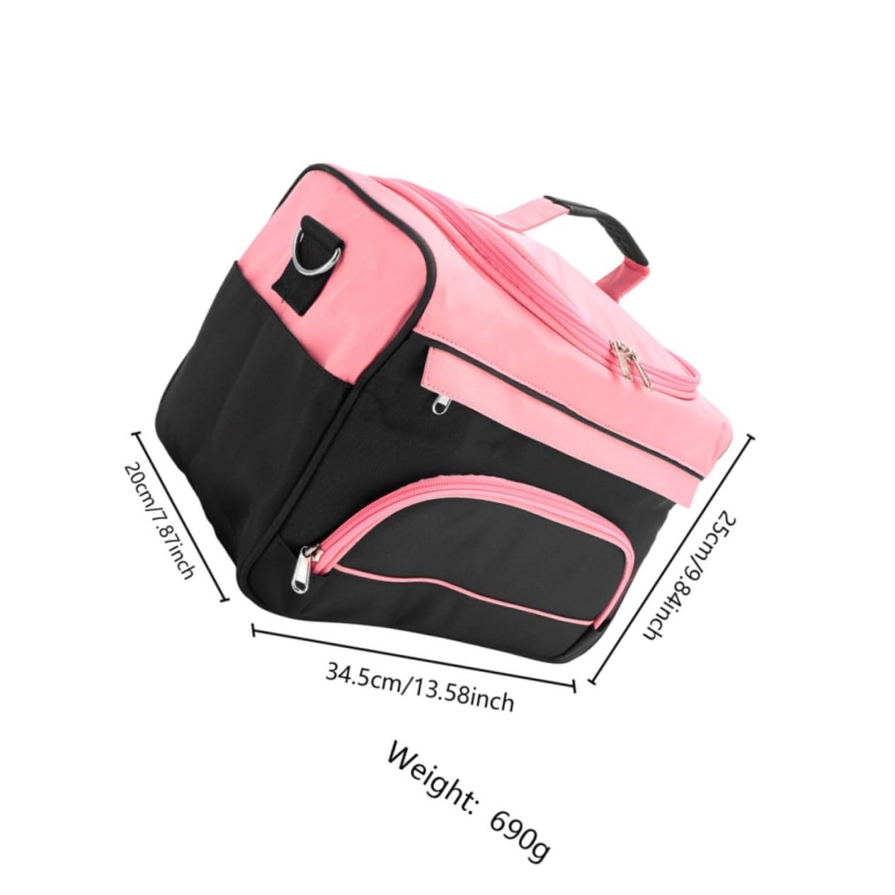 Borsa da Parrucchiere da Viaggio Rosa in Oxford Metallo
