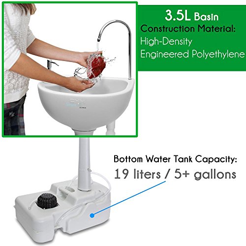 image for SereneLife Portable Camping Sink w/ Towel Holder & Soap Dispenser - 19