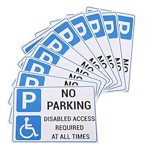 eMagTech 20 Stücke No Parking Warnung Schilder Disabled Access Required At All Times Sicherheitsschilder Aufkleber PVC Selbstklebende Aufkleber Sicherheit Aufkleber