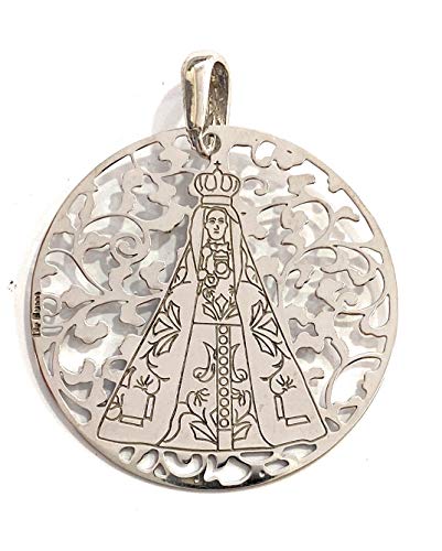 Médaille Vierge de Notre-Dame de Begoña en argent 925 et bois noble de haute qualité