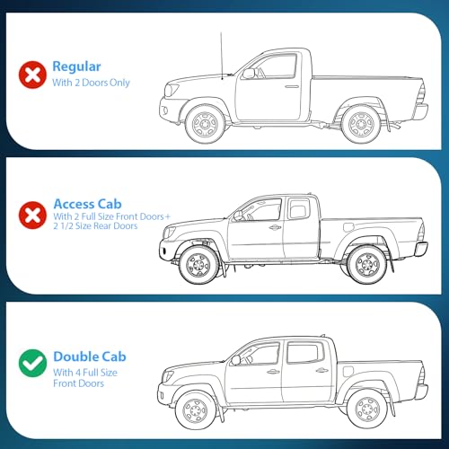 Image of Nilight Tape-On Window Visors for Tacoma Double Cab 2016-2023, 4PCS